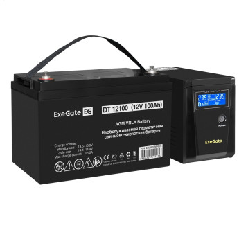 Комплект EXEGATE ИБП EX295986RUS + батарея 100Aч EX282985RUS 1шт
